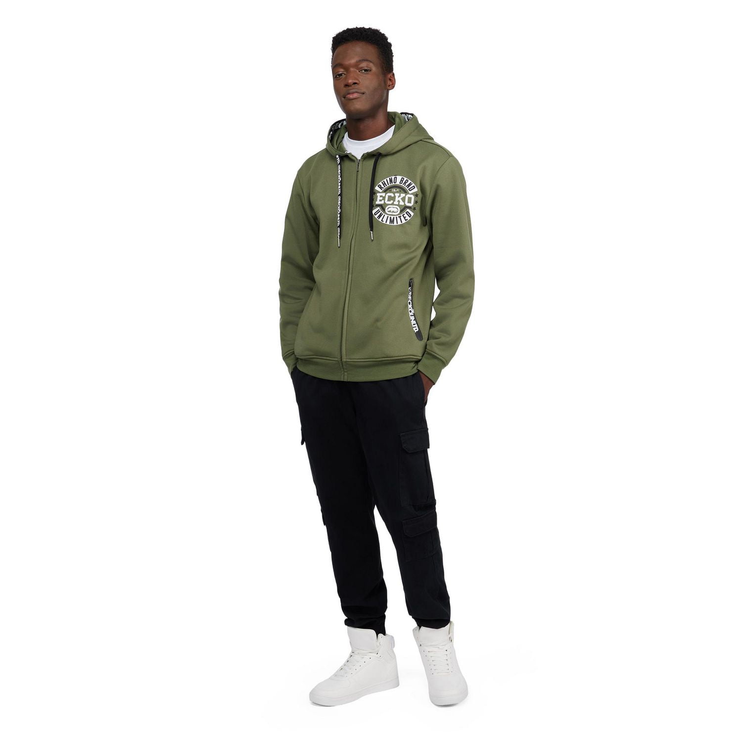 ECKO UNLTD Men’s Zip and Tape Twill Hoodie