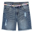 thumbnail image 1 of Justice Girls' Belted Denim Short, 1 of 3