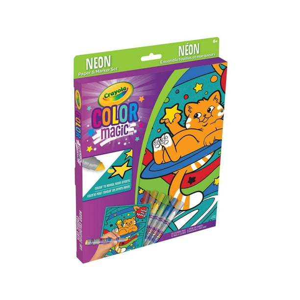 Crayola Color Magic Neon Paper & Marker Set, Cosmic Cats