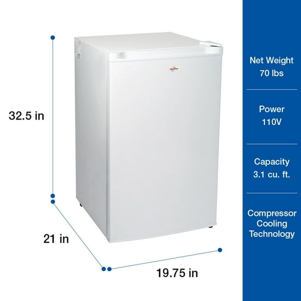 Congélateur vertical compact Koolatron, 3,1 pi3 (88 L), dégivrage manuel,  blanc 