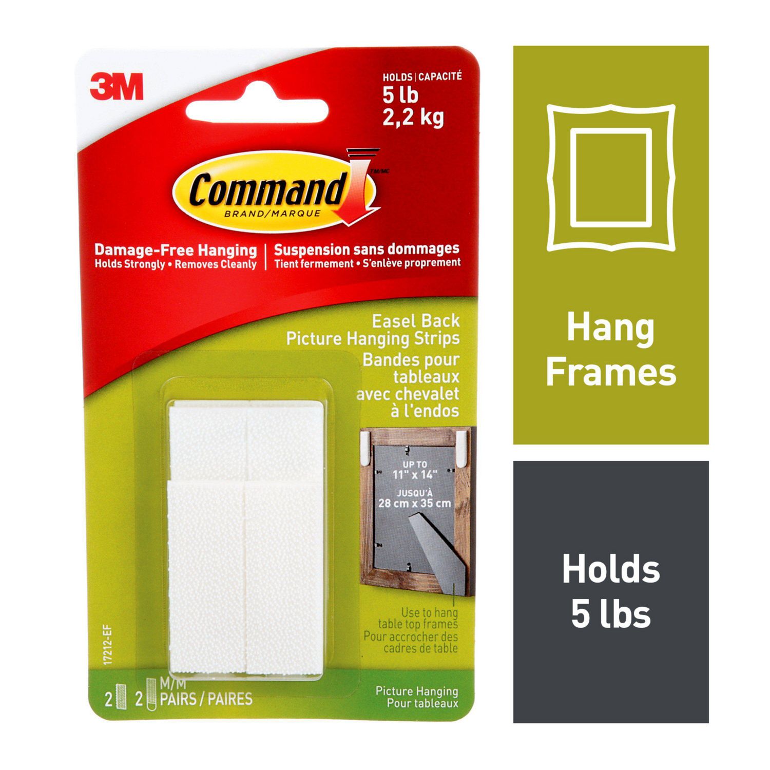 Command™ Easel Back Picture Hanging Strips 17212EF, Medium Walmart