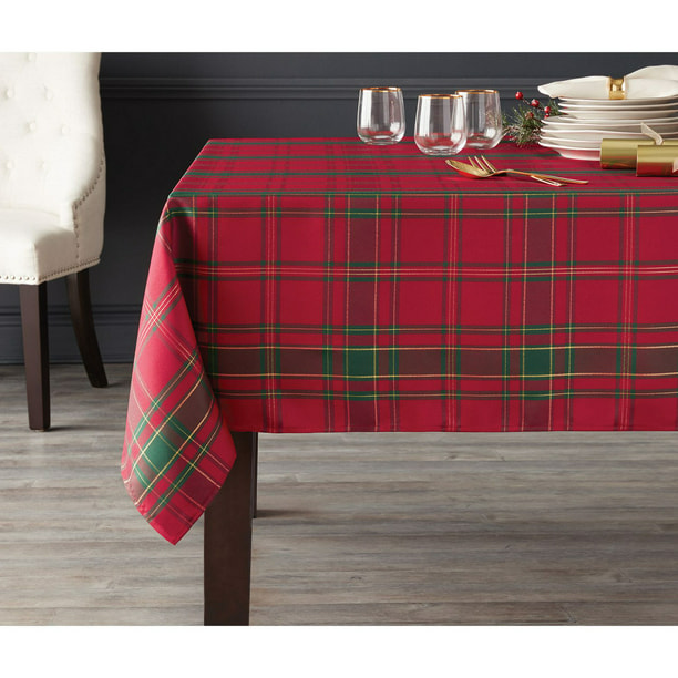 Nape de table en lurex Holiday time Packaging à motif de tissu écossais