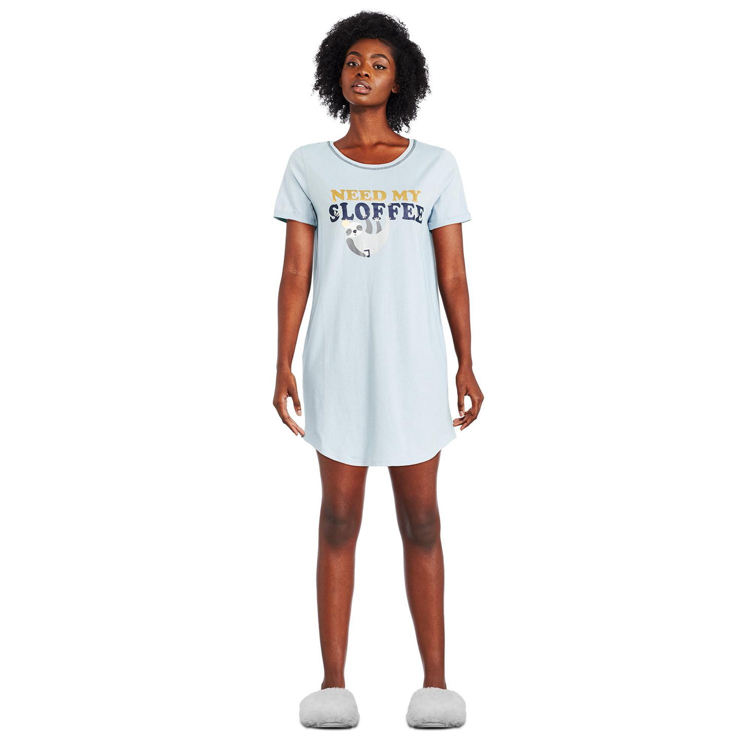 Chemise de nuit à manches roulées George pour femmes