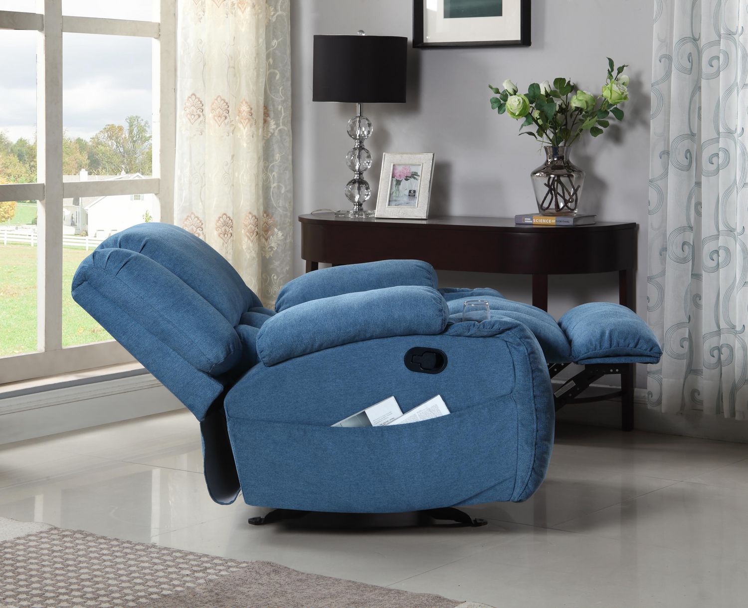 nathaniel home lyla plush microfiber recliner