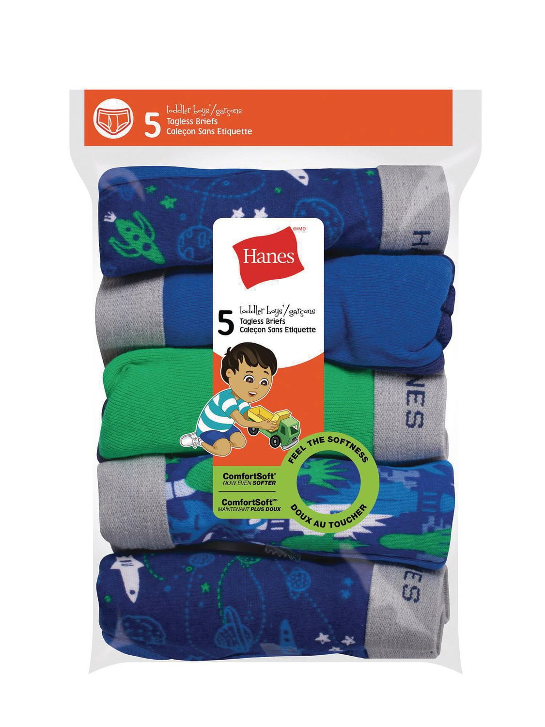 Culotte respirante en coton doux Hanes pour tout-petits garçons