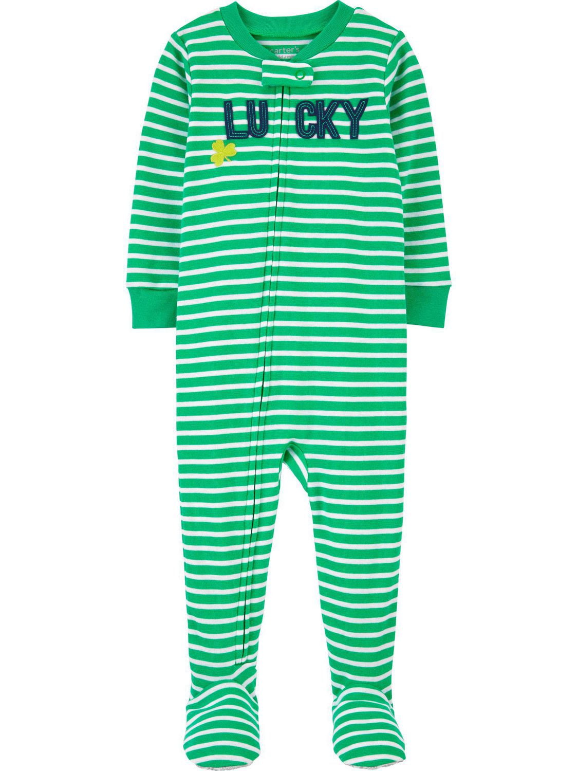 Child of Mine made by Carter's Infant Boys' Cotton 1-piece Pyjama - Green Stripe
