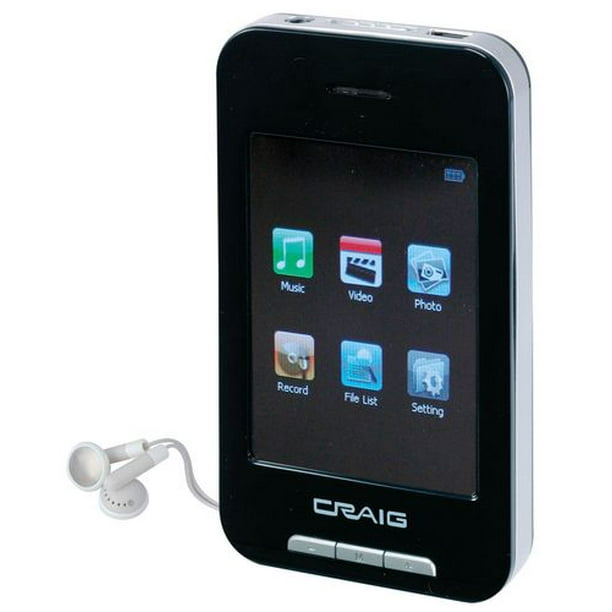 Craig 4GB MP3 + Lecteur vidéo avec écran tactile en couleur