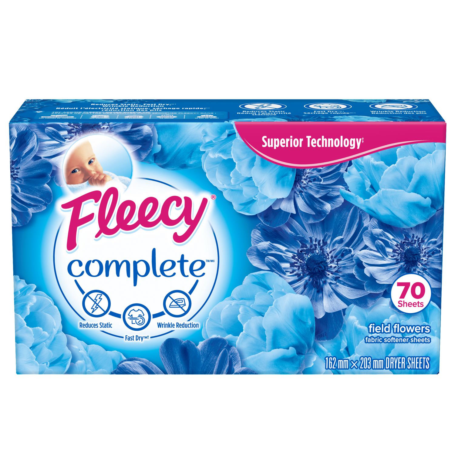 fleecy-complete-fabric-softener-fabric-sheets-field-flower-70-sheets