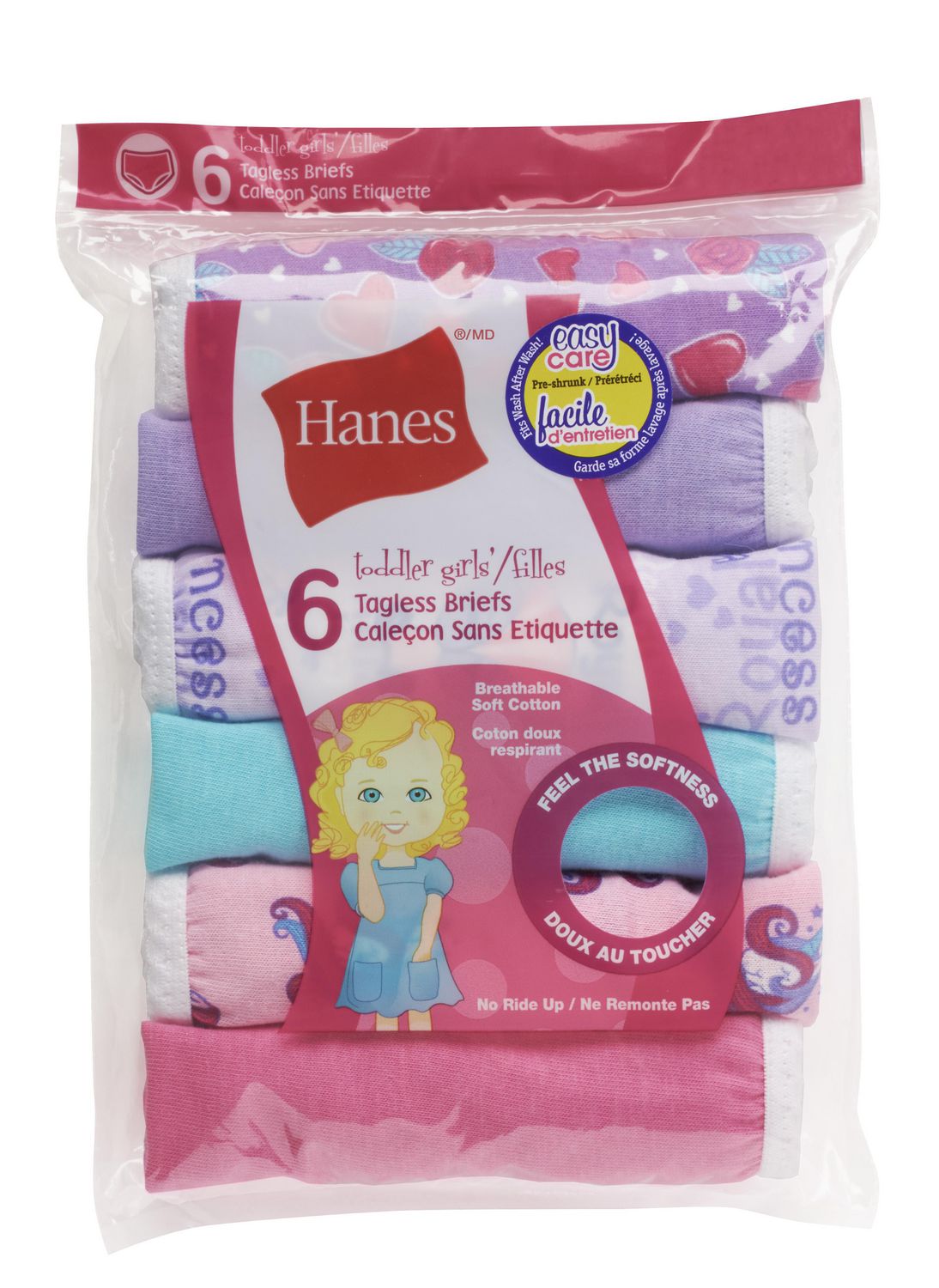 Hanes Girls Toddler Core Cotton Brief 