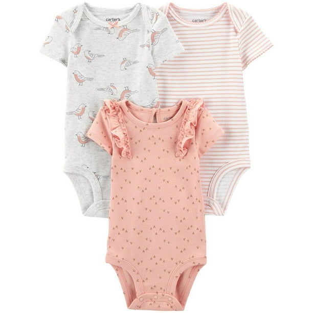 Child of Mine made by Carter's 3Pack Newborn Girls Bodysuits - Pink ...