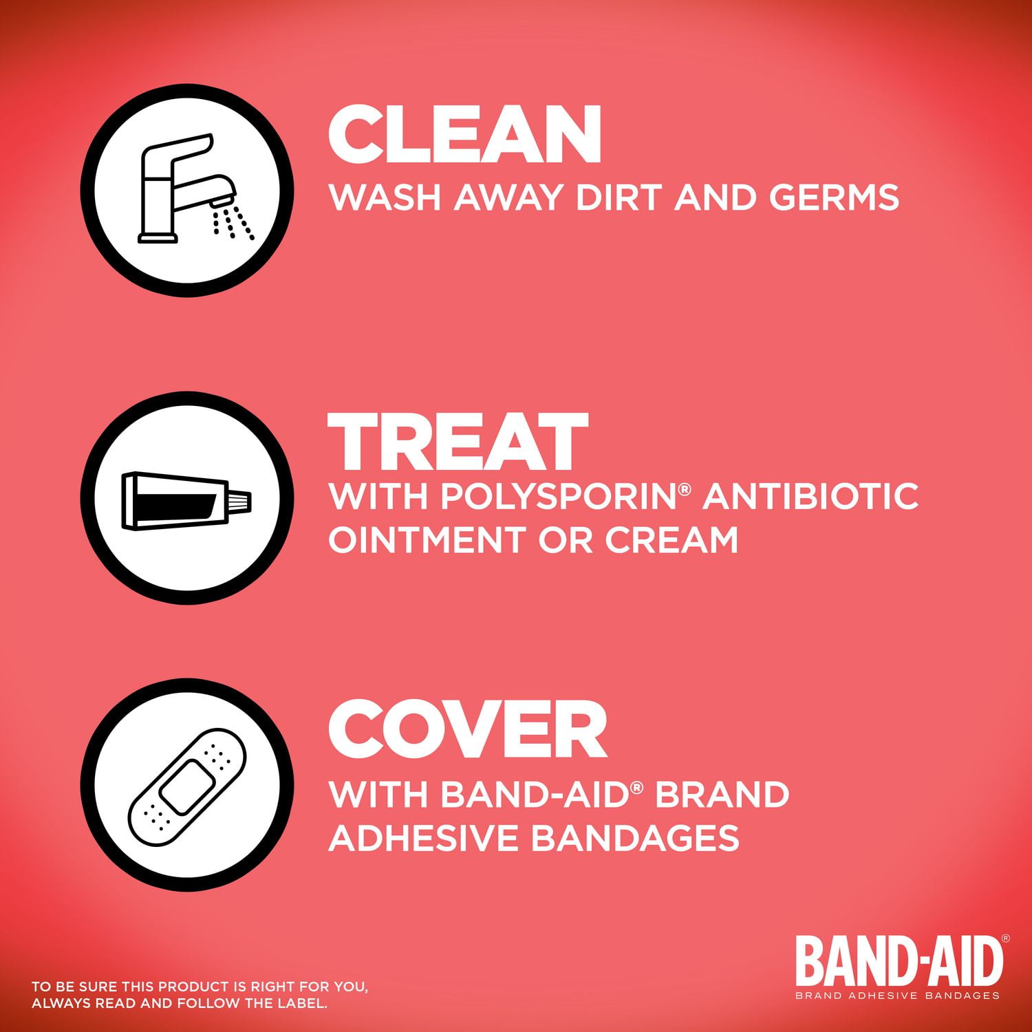 Band-Aid Brand Tru-Stay Adhesive Pads, Large Sterile Bandages, 10