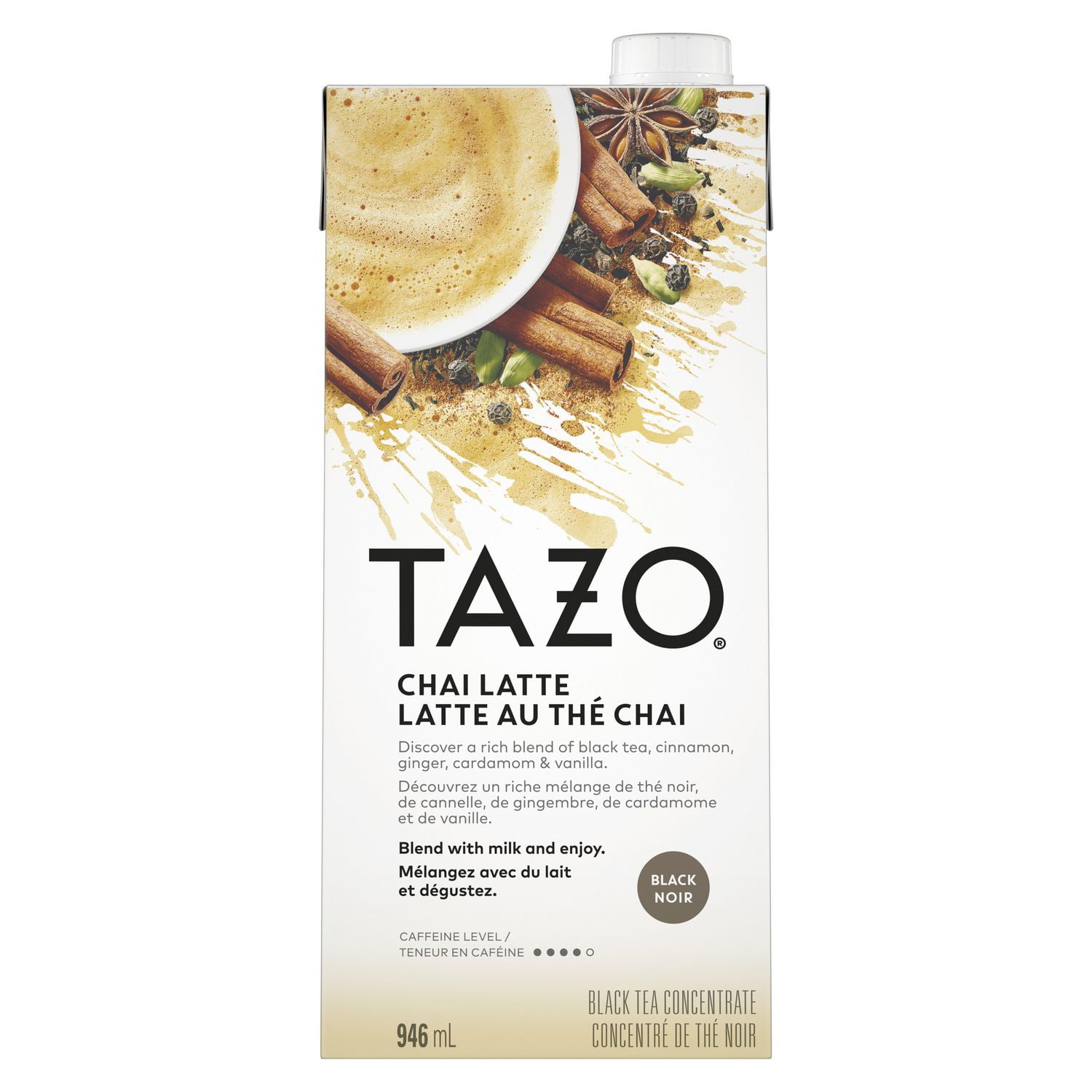 Tazo cinnamon, ginger, cardamom and vanilla for a flavorful blend of
