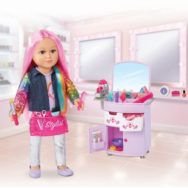 Barbie Professionnelle Poupée Stylist dans un salon de coiffure