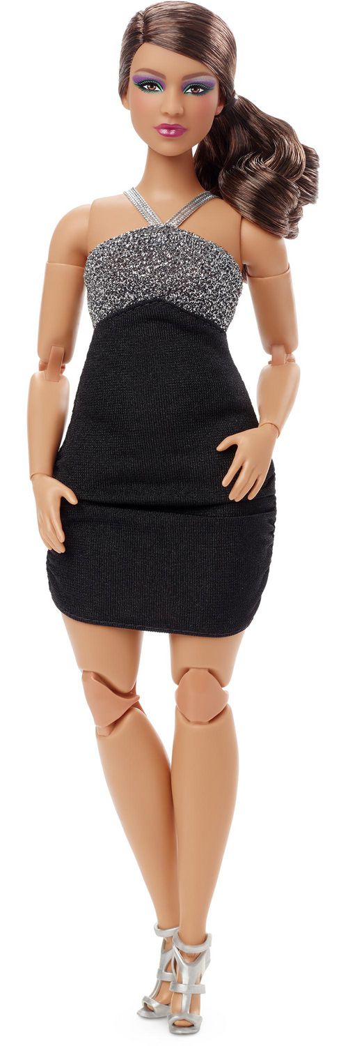 Barbie Signature Posable Barbie Looks Doll, Brunette Hair, Curvy