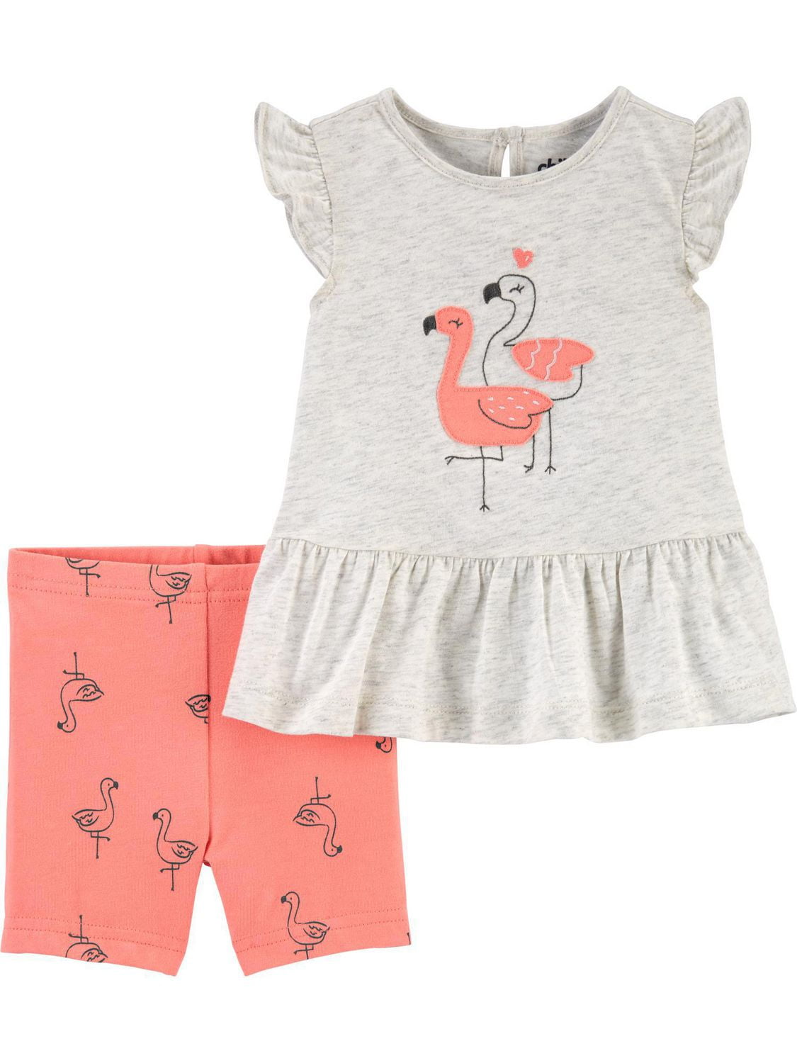 Child of Mine made by Carter s Toddler Girls 2pc Set Flamingo Walmart