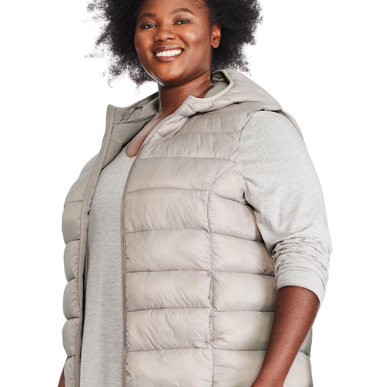 Grey puffer vest womens online