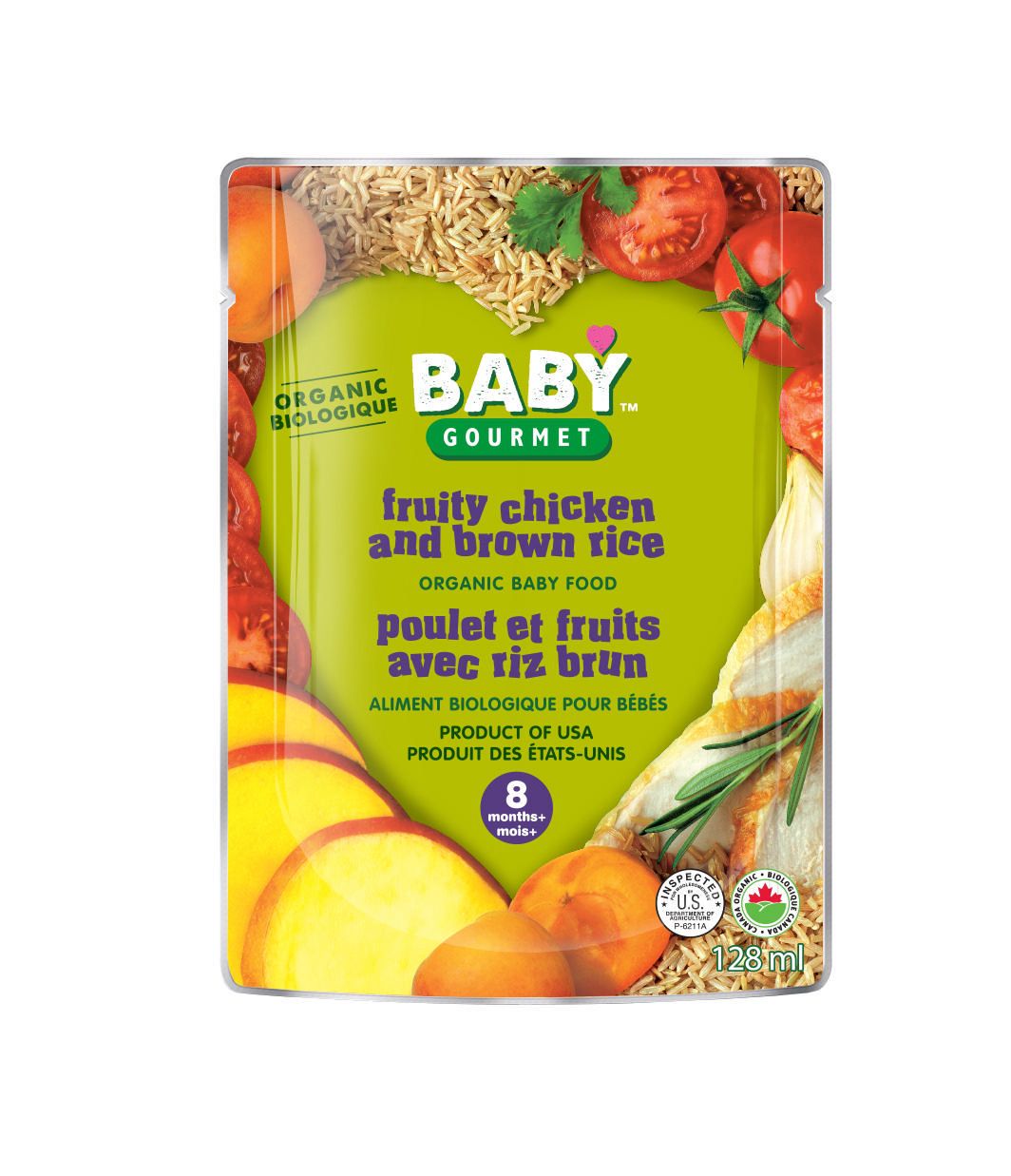 Baby Gourmet Organic Fruity Chicken & Brown Rice Baby Food Puree