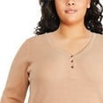 thumbnail image 4 of George Women's Plus Waffle Knit Henley, 4 of 6
