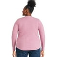 thumbnail image 3 of George Women's Plus Waffle Knit Henley, 3 of 6