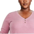 thumbnail image 4 of George Women's Plus Waffle Knit Henley, 4 of 6