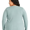 thumbnail image 3 of George Women's Plus Waffle Knit Henley, 3 of 6