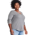 thumbnail image 2 of George Women's Plus Waffle Knit Henley, 2 of 6