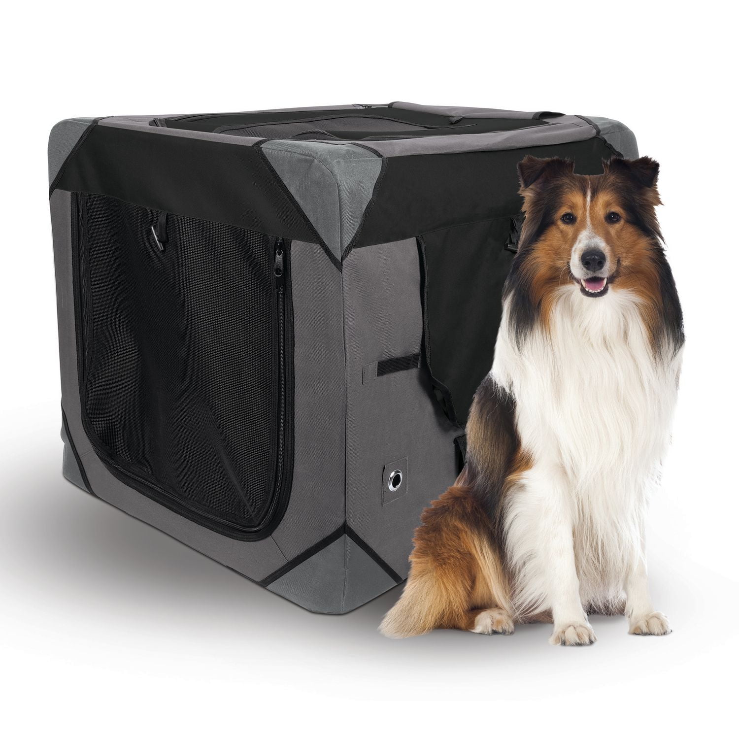 Zeus Deluxe Soft Crate Grey Black Large