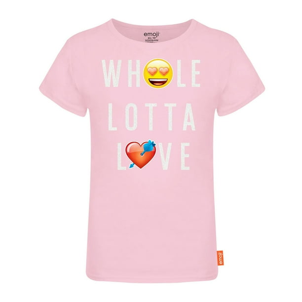 T-shirt « Lotta love » d'Emoji à encolure ras du cou et à manches courtes pour filles