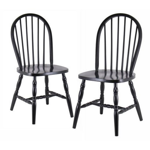 Chaises aux pieds cintrés en bois composite Winsome de Windsor - Noir