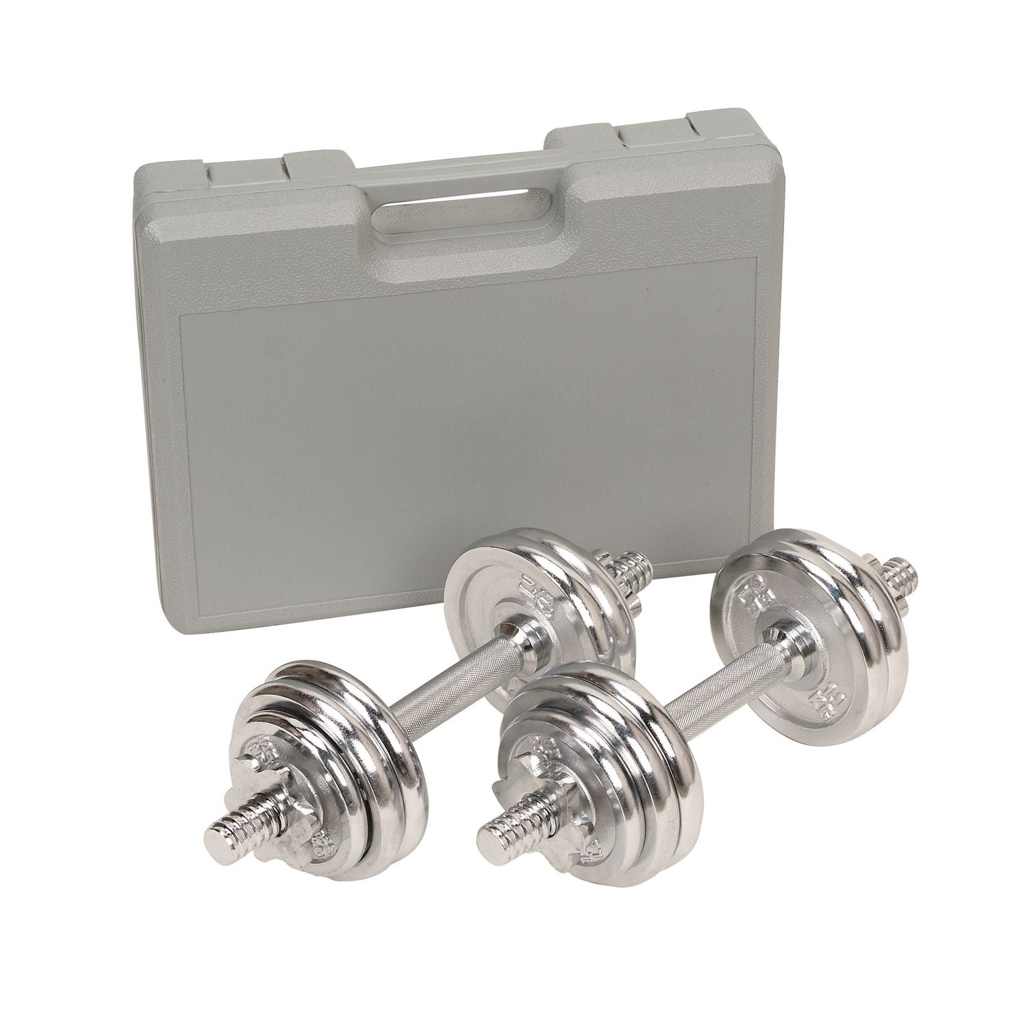 Dumbbell set chrome sale