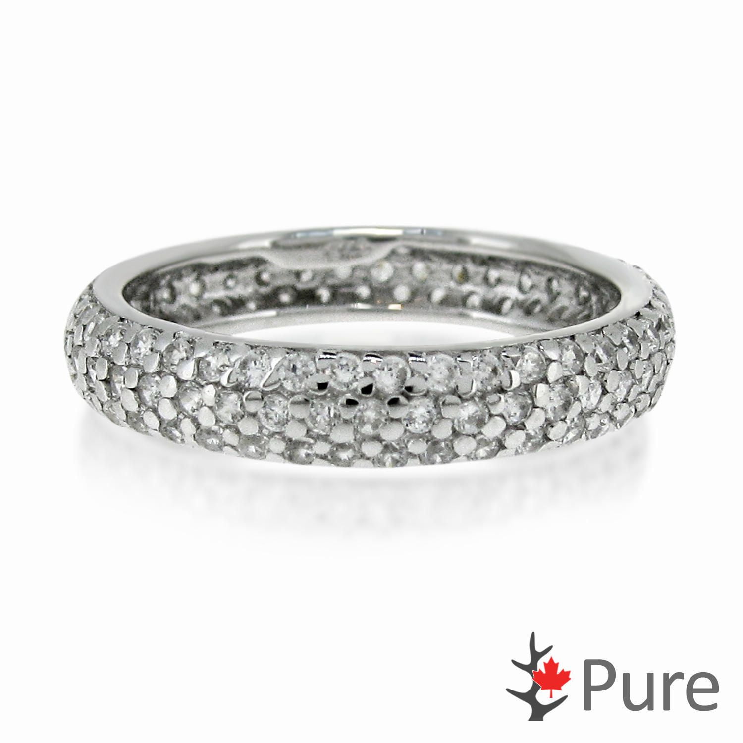 Pure Cubic Zirconia Pave Set Eternity Ring in Sterling Silver Walmart Canada