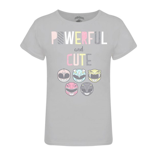 T-shirt « Powerful and cute » de Power Rangers à encolure ras du cou et à manches courtes pour filles