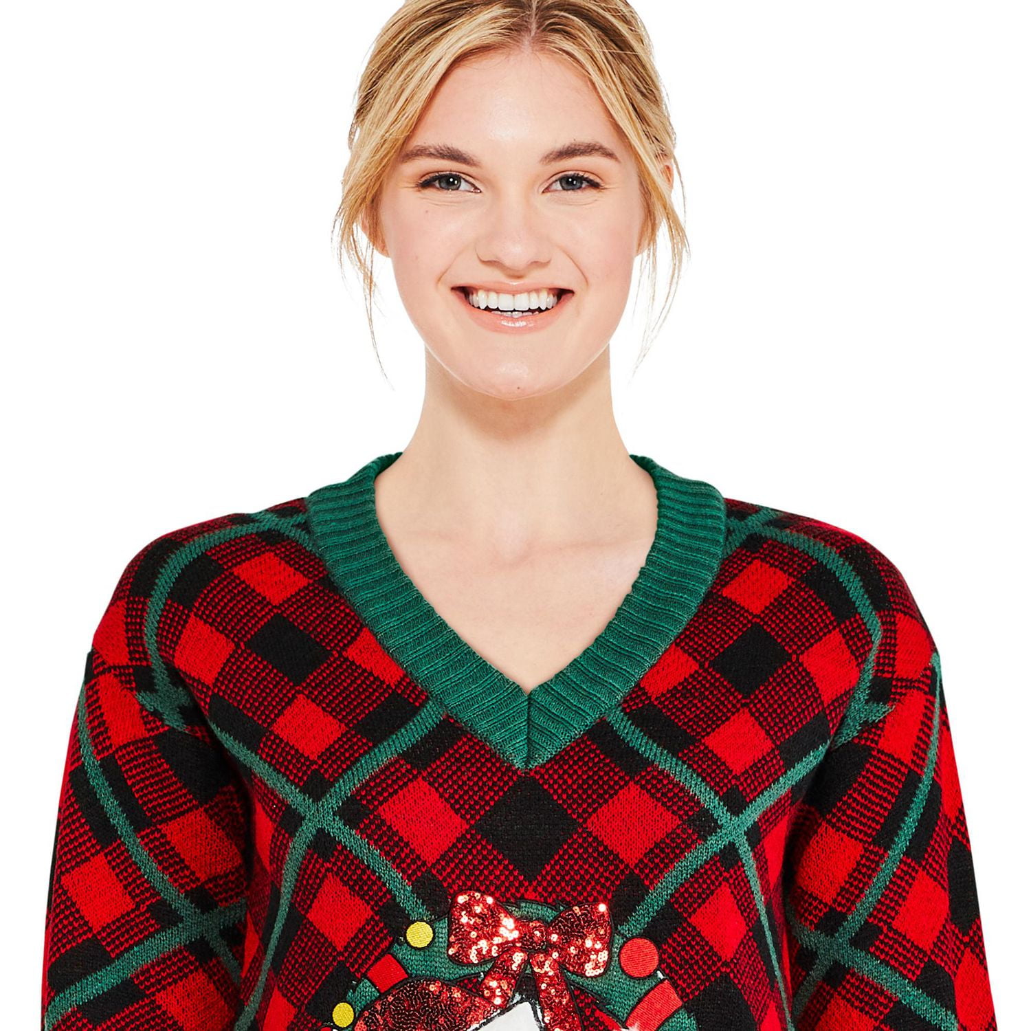 George Women's Happy Christmas Cat Sweater