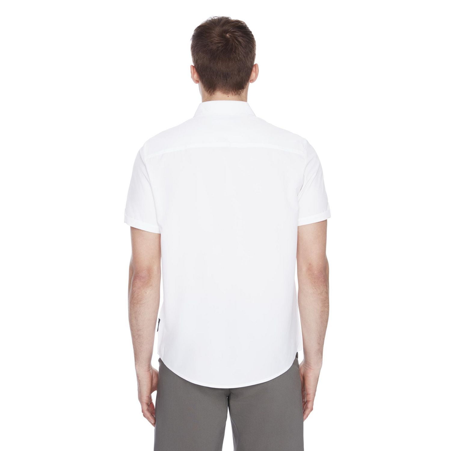 Dark Black Men's Short-Sleeve Button-Down Shirt, Sizes S-XXL