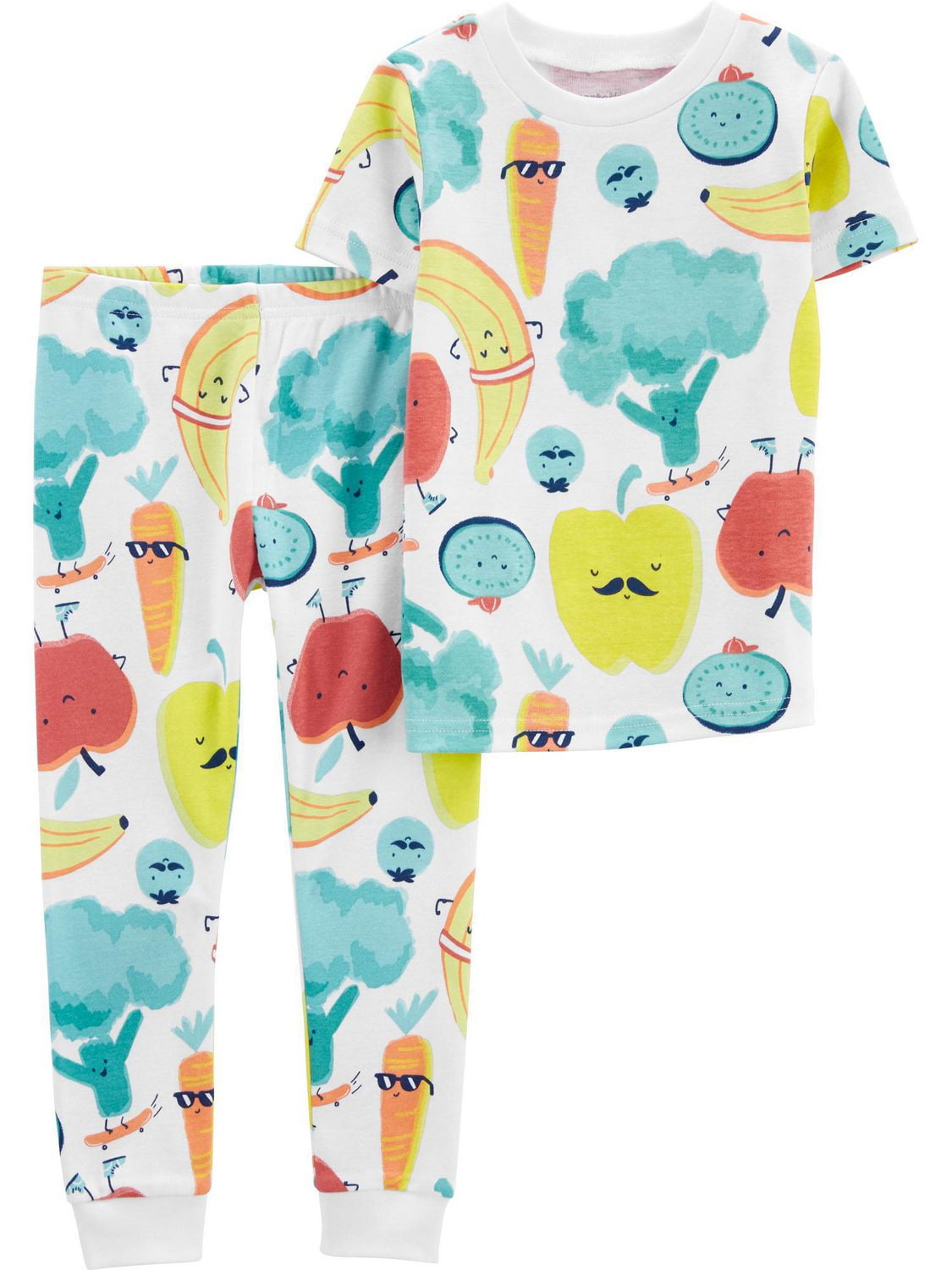 Child of Mine made by Carter's Baby Boy Cotton  4-piece Pajama - Green Veggie