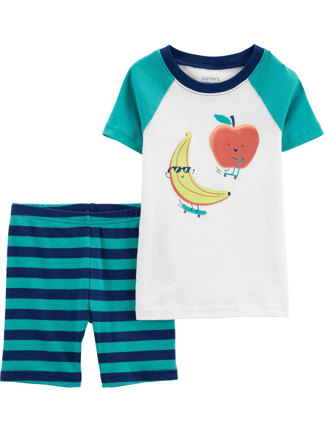 Child of Mine made by Carter's Baby Boy Cotton  4-piece Pajama - Green Veggie