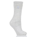 Heat Force Women's Light Grey/ Cream Twist Crew Sock 5-9