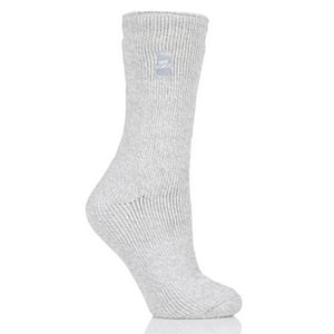 Heat Force Chaussette d'équipage Twist gris clair/crème pour femmes 5-9