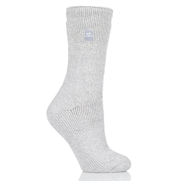 Chaussettes mi-mollet chinées pour femmes Heat Force, tailles 5 à 9, anthracite et crème