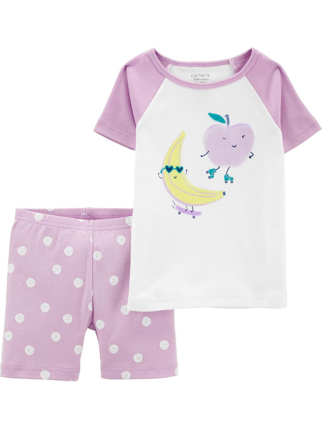 Child of Mine made by Carter's Baby Cotton  4-piece Pajama - Purple Fruit