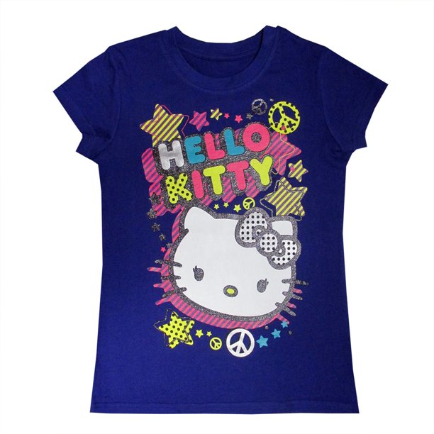 Chemise Hello Kitty à manches courtes, col rond pour filles