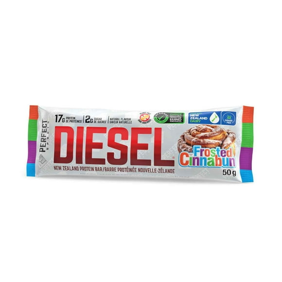 DIESEL New Zealand Protein Bar, Frosted Cinnabon, 50g/bar, Frosted Cinnabon, 50g/bar,
