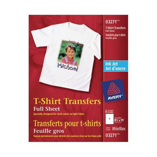 Avery Transferts pour t-shirts, imprimantes à jet d'encre