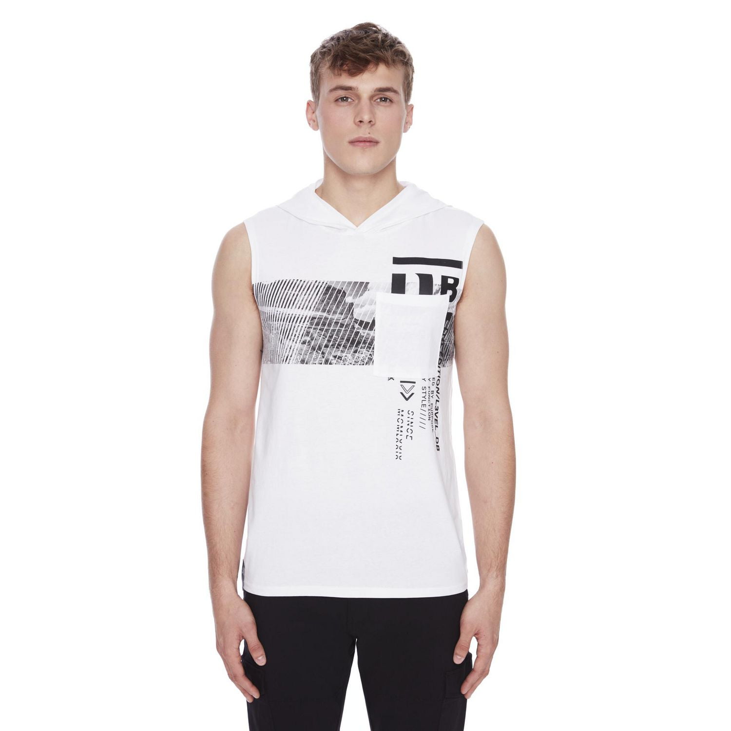 Débardeur à Capuche pour Homme Dark Black Tailles P-TTG