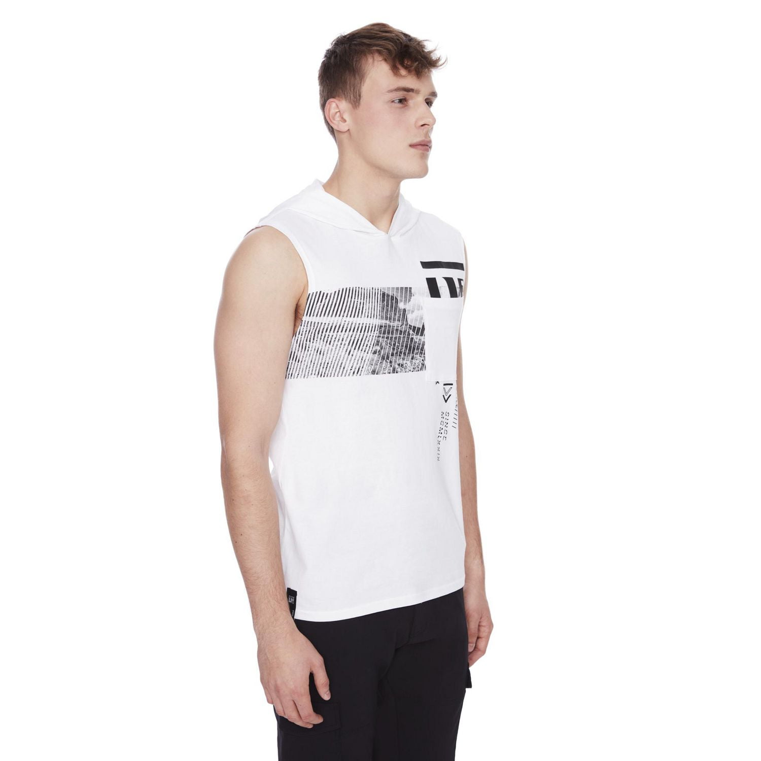 Débardeur à Capuche pour Homme Dark Black Tailles P-TTG