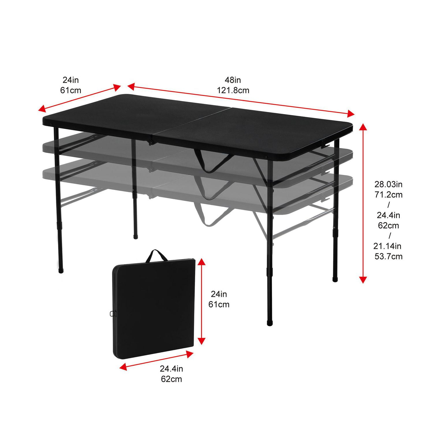 Mainstays Adjustable Height Table, 20 x 40 