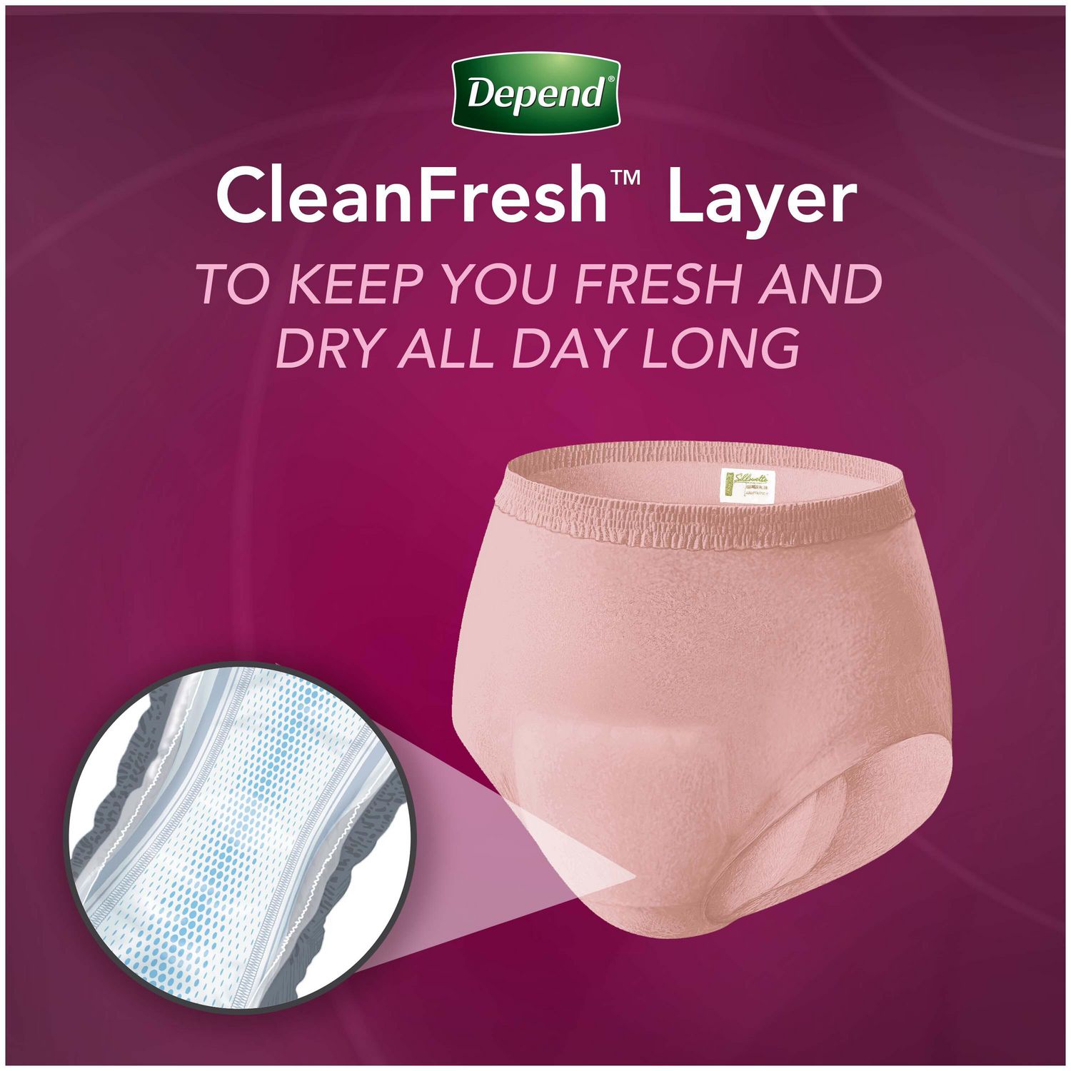 Depend® Silhouette® Active Fit™ Women's S/M Moderate Absorbency