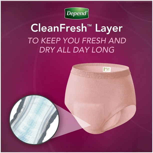 Depend Silhouette Adult Incontinence Underwear for Women, Maximum  Absorbency, Large, Pink, 20 Count, DPD SIL MAX L 20 