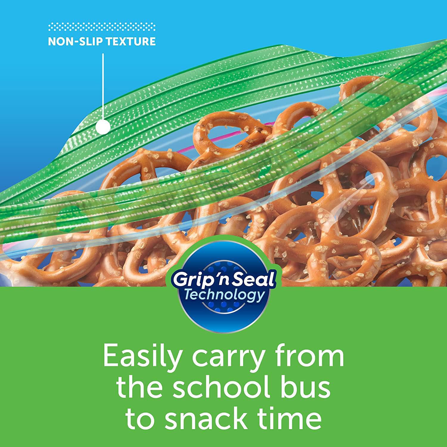 Ziploc® Snack Bags for On-the-Go Freshness, Grip 'n Seal