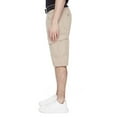thumbnail image 4 of Dark Black Men's Belted Cargo Capri Short - Beige Mix, 4 of 6